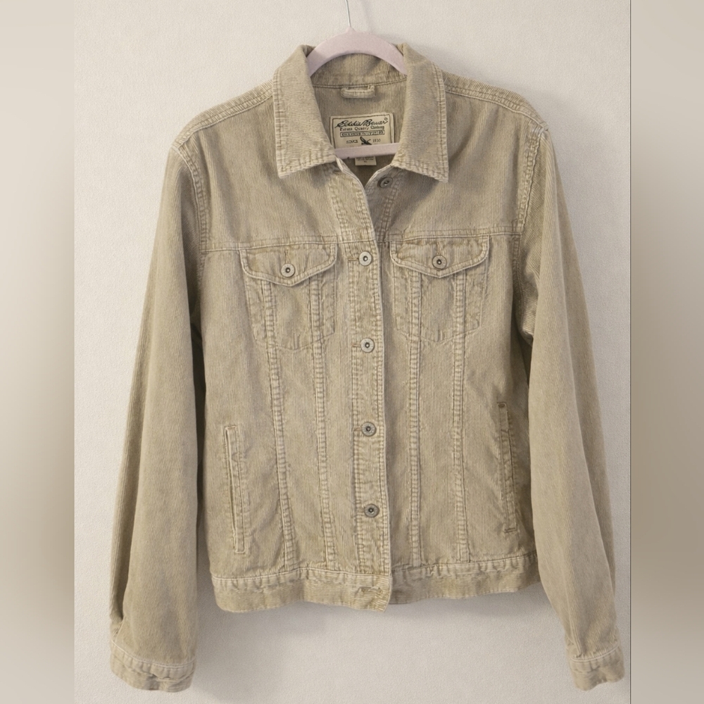 Eddie Bauer Women’s XL Corduroy Jacket Tan Western Coastal Spring Layer